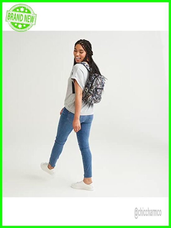 Quilted Cotton Small Backpack with Adjustable Straps, Machine Washable, Zip main image 4